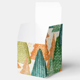 Kleurrijk bos van Evergreen met kerstbomen Bedankdoosjes