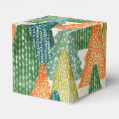 Kleurrijk bos van Evergreen met kerstbomen Bedankdoosjes (Achterkant)