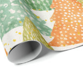 Kleurrijk bos van Evergreen met kerstbomen Cadeaupapier (Rol Hoek)
