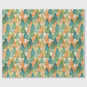 Kleurrijk bos van Evergreen met kerstbomen Cadeaupapier (Vlak)