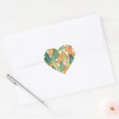 Kleurrijk bos van Evergreen met kerstbomen Hart Sticker (Envelop)