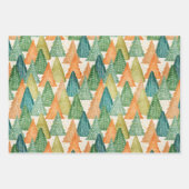 Kleurrijk bos van Evergreen met kerstbomen Inpakpapier Vel (Voorkant)