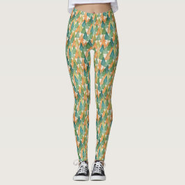 Kleurrijk bos van Evergreen met kerstbomen Leggings