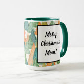 Kleurrijk bos van Evergreen met kerstbomen Mok (Voorkant rechts)