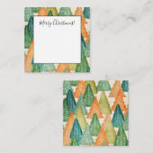 Kleurrijk bos van Evergreen met kerstbomen Notitiekaartje (Voorkant / Achterkant)