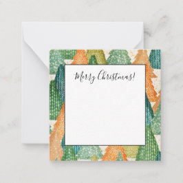 Kleurrijk bos van Evergreen met kerstbomen Notitiekaartje