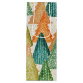 Kleurrijk bos van Evergreen met kerstbomen Wijn Cadeautas (Voorkant)