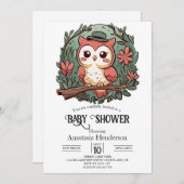 Kleurrijk bosuil Baby shower Kaart (Voorkant / Achterkant)