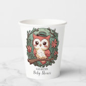 Kleurrijk bosuil Baby shower Papieren Bekers (Voorkant)