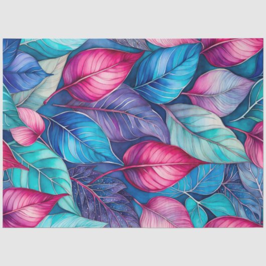 Kleurrijk Botanisch Kunstweefsel Papier (Voorkant)
