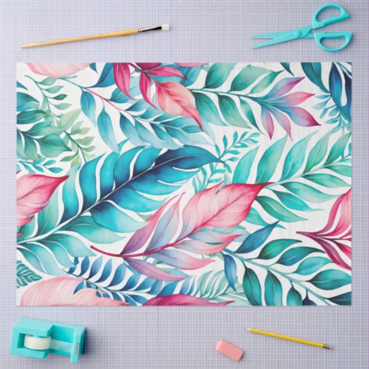 Kleurrijk Botanisch Kunstweefsel Papier (Craft)