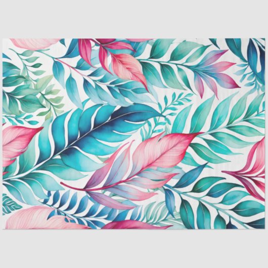 Kleurrijk Botanisch Kunstweefsel Papier (Voorkant)