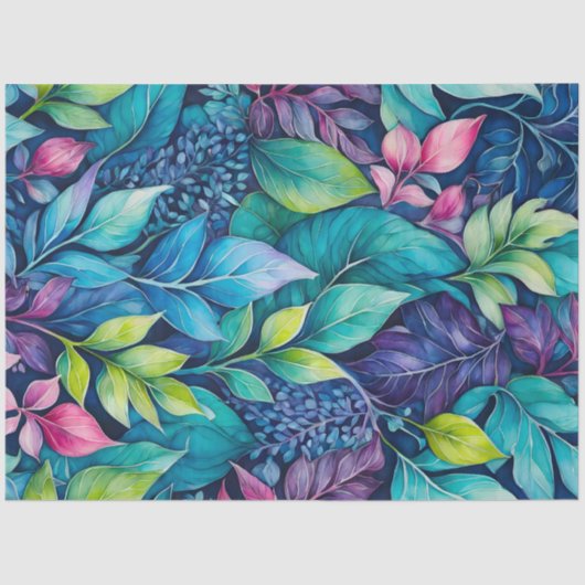 Kleurrijk Botanisch Kunstweefsel Papier (Voorkant)