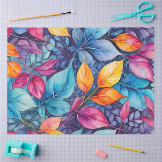 Kleurrijk Botanisch Kunstweefsel Papier (Craft)