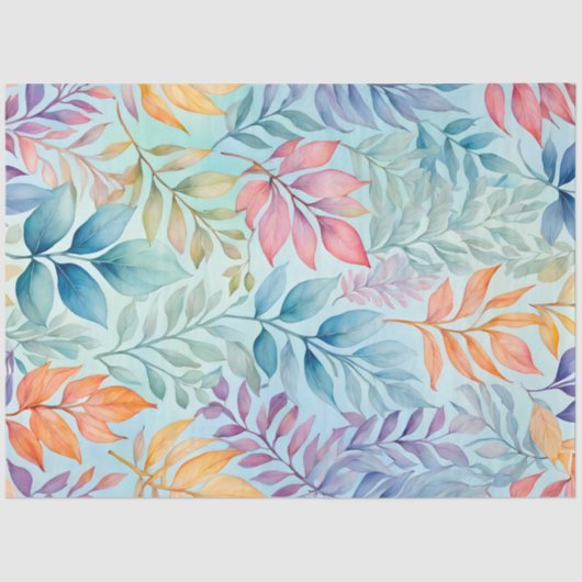 Kleurrijk Botanisch Kunstweefsel Papier (Voorkant)