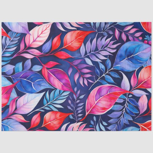 Kleurrijk Botanisch Kunstweefsel Papier (Voorkant)