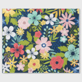 Kleurrijk botanisch patroon cadeaupapier (Vlak)