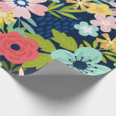 Kleurrijk botanisch patroon cadeaupapier (Hoek)