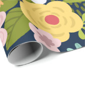 Kleurrijk botanisch patroon cadeaupapier (Rol Hoek)