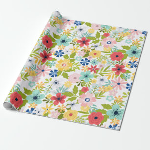 Kleurrijk botanisch patroon cadeaupapier