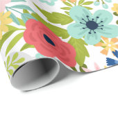 Kleurrijk botanisch patroon cadeaupapier (Rol Hoek)