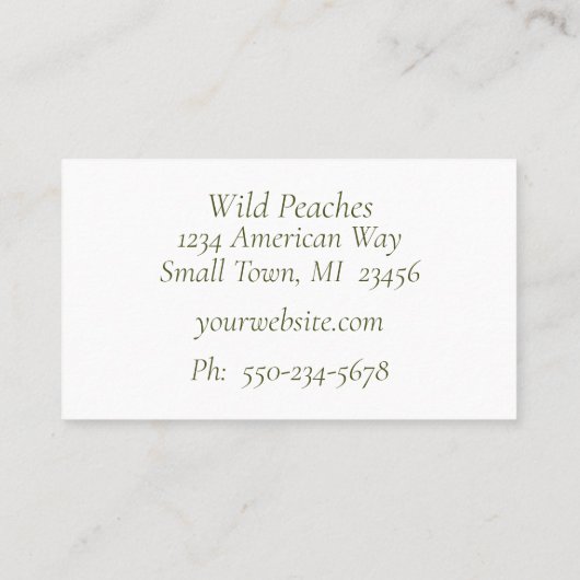 Kleurrijk Botanisch Perzik Visitekaartje (Achterkant)