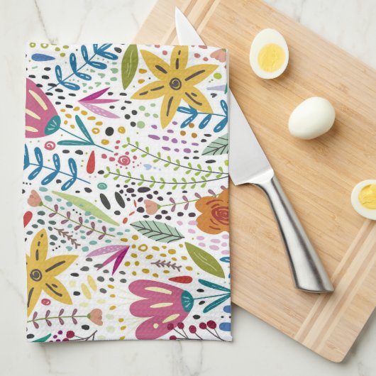 Kleurrijk Botanisch Theedoek (Quarter Fold)