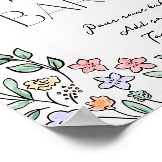 Kleurrijk Botanisch Vrijgezellenfeest Mimosa Teken Poster (Hoek)