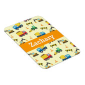 Kleurrijk Bouwmaterieel Patroon voor Jongens Magneet (Rechterzijde)