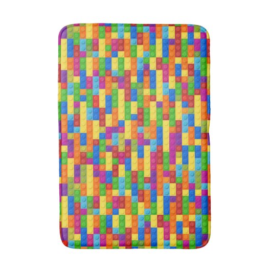 Kleurrijk bouwsteenpatroon badmat (Voorkant Verticaal)