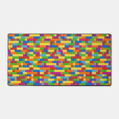 Kleurrijk bouwsteenpatroon bureaumat (Voorkant)