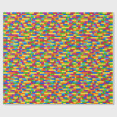 Kleurrijk bouwsteenpatroon cadeaupapier (Vlak)