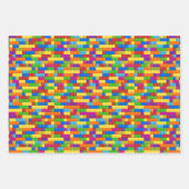 Kleurrijk bouwsteenpatroon inpakpapier vel (Voorkant 3)