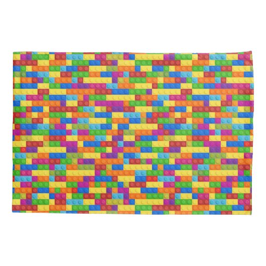 Kleurrijk bouwsteenpatroon kussensloop (Achterkant-Links)