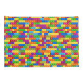 Kleurrijk bouwsteenpatroon kussensloop (Achterkant-Rechts)