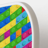 Kleurrijk bouwsteenpatroon pickleball paddle (Links Detail)