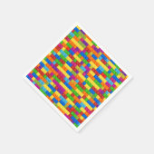 Kleurrijk bouwsteenpatroon servet (Hoek)
