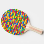 Kleurrijk bouwsteenpatroon tafeltennisbatje (Zijkant)