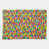 Kleurrijk bouwsteenpatroon theedoek (Horizontaal)