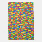 Kleurrijk bouwsteenpatroon theedoek (Verticaal)