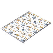 Kleurrijk Bouwtrucks Patroon Notitieboek (Linkerzijde)