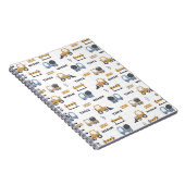 Kleurrijk Bouwvoertuigen Patroon Notitieboek (Rechterzijde)