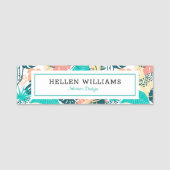 Kleurrijk bovenblad collage patroon naamplaatje (Voorkant)