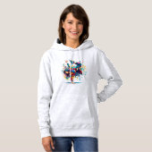 Kleurrijk Breakdance Meisje Kunst Hoodie (Voorkant volledig)