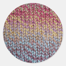 Kleurrijk brei ronde sticker