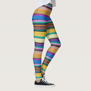 Kleurrijk breien Strepen naadloos patroon 1 Leggings