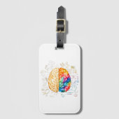 Kleurrijk brein - wetenschap en kunst - neuroweten bagagelabel (Voorkant (verticaal))