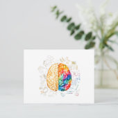 Kleurrijk brein - wetenschap en kunst - neuroweten briefkaart (Staand voorkant)
