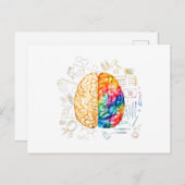 Kleurrijk brein - wetenschap en kunst - neuroweten briefkaart (Voorkant / Achterkant)
