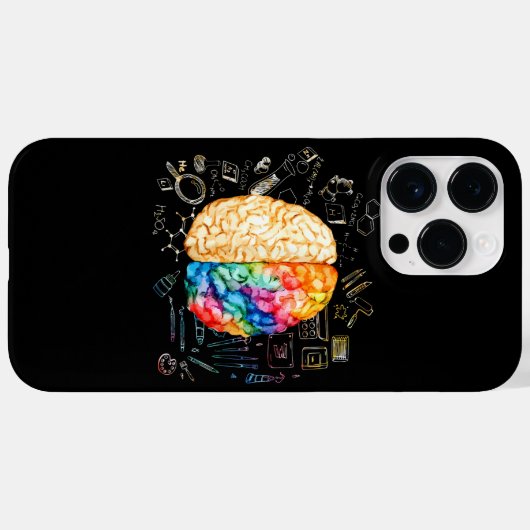 Kleurrijk brein - wetenschap en kunst - neuroweten Case-Mate iPhone case (Achterkant (horizontaal))